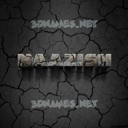 naazish in Cracked Stone style - 3D name wallpaper