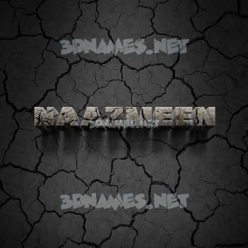 naazmeen in Cracked Stone style - 3D name wallpaper