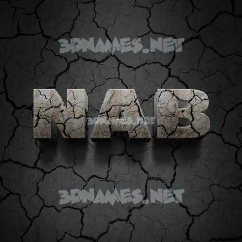 nab in Cracked Stone style - 3D name wallpaper nab in Cracked Stone style - 3D name wallpaper