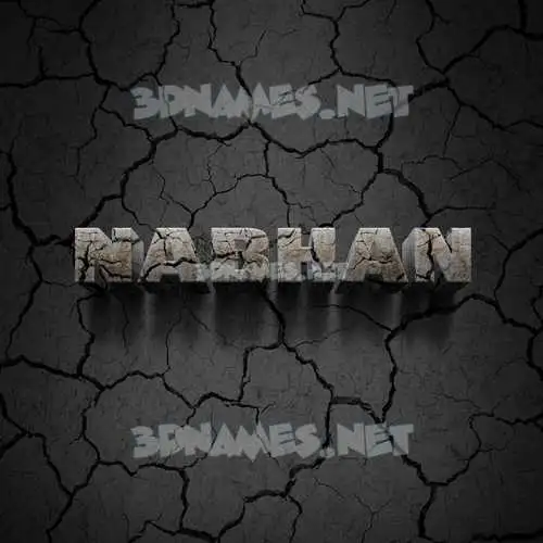 nabhan in Cracked Stone style - 3D name wallpaper