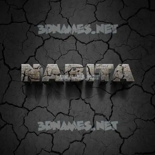 nabita in Cracked Stone style - 3D name wallpaper
