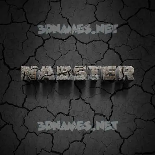 nabster in Cracked Stone style - 3D name wallpaper