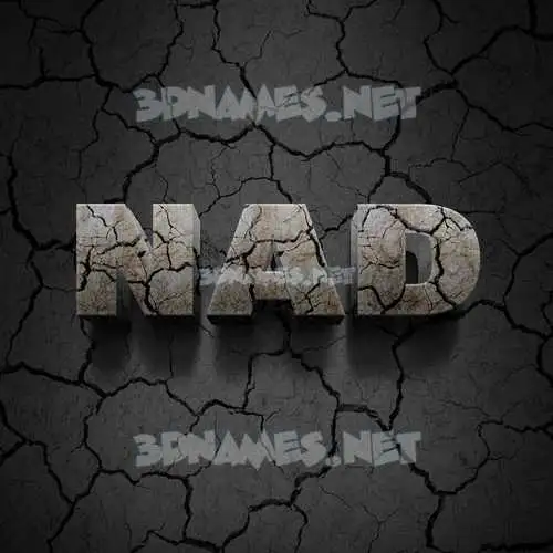 nad in Cracked Stone style - 3D name wallpaper