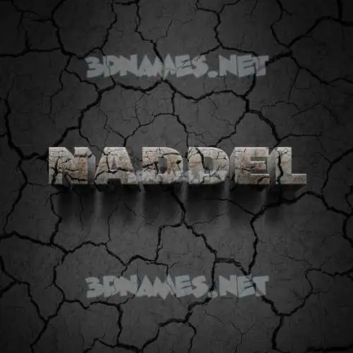 naddel in Cracked Stone style - 3D name wallpaper