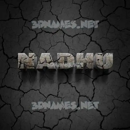nadhu in Cracked Stone style - 3D name wallpaper