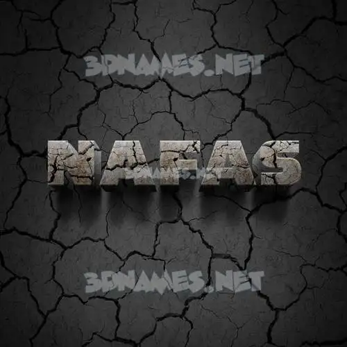 nafas in Cracked Stone style - 3D name wallpaper