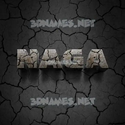 naga in Cracked Stone style - 3D name wallpaper