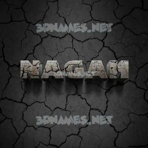 nagah in Cracked Stone style - 3D name wallpaper