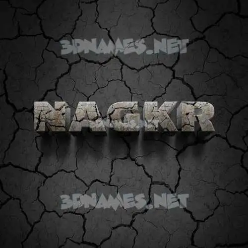 nagkr in Cracked Stone style - 3D name wallpaper