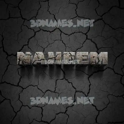 naheem in Cracked Stone style - 3D name wallpaper