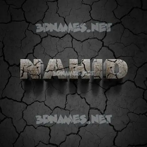 nahid in Cracked Stone style - 3D name wallpaper