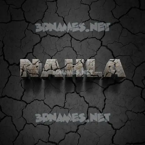 nahla in Cracked Stone style - 3D name wallpaper