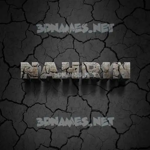 nahrin in Cracked Stone style - 3D name wallpaper