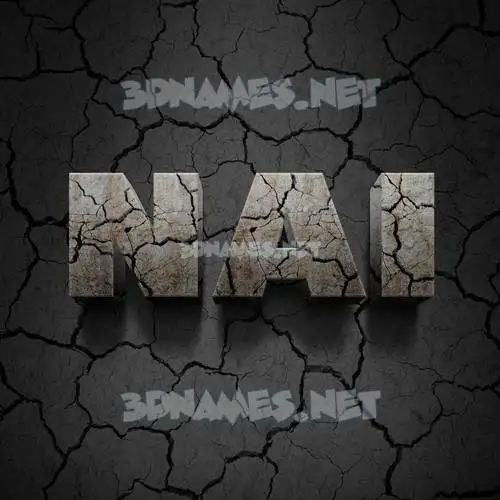 nai in Cracked Stone style - 3D name wallpaper