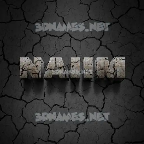 naiim in Cracked Stone style - 3D name wallpaper