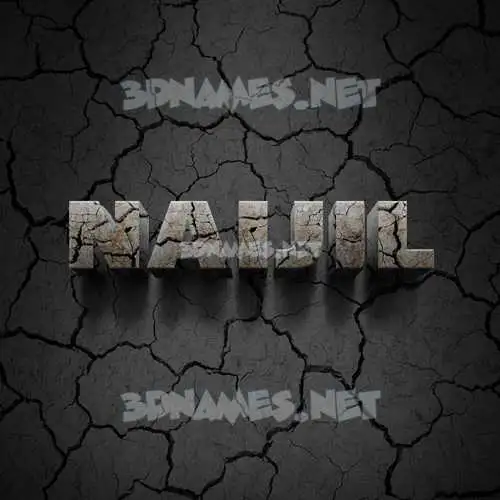 naijil in Cracked Stone style - 3D name wallpaper