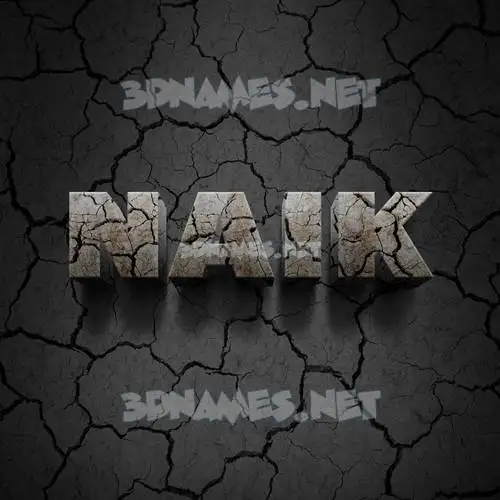 naik in Cracked Stone style - 3D name wallpaper