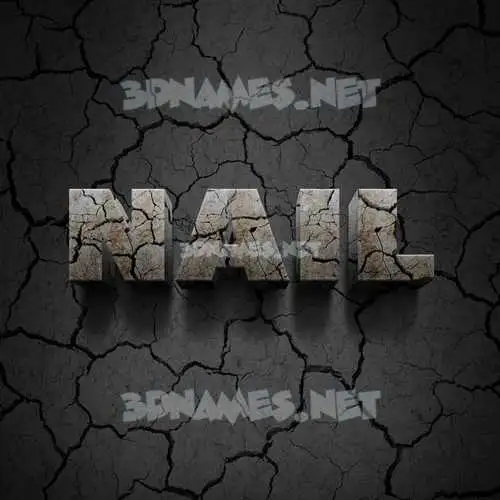 nail in Cracked Stone style - 3D name wallpaper