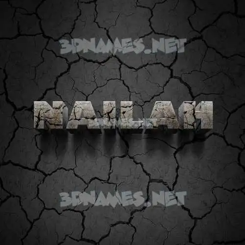 nailah in Cracked Stone style - 3D name wallpaper