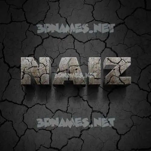 naiz in Cracked Stone style - 3D name wallpaper