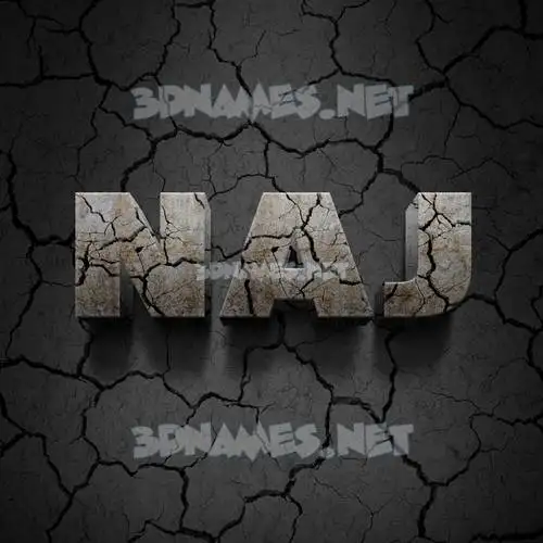 naj in Cracked Stone style - 3D name wallpaper naj in Cracked Stone style - 3D name wallpaper