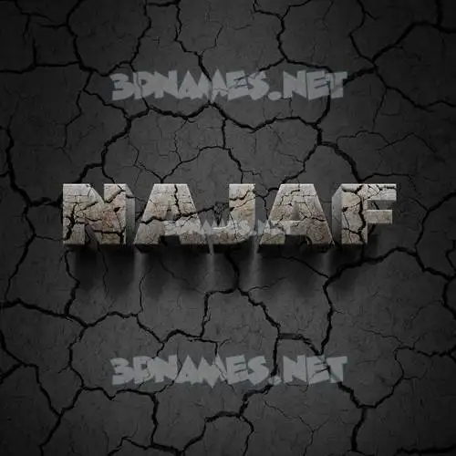 najaf in Cracked Stone style - 3D name wallpaper najaf in Cracked Stone style - 3D name wallpaper