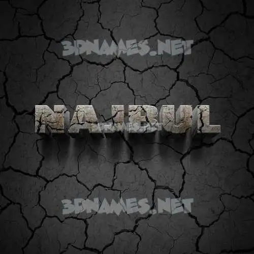 najbul in Cracked Stone style - 3D name wallpaper najbul in Cracked Stone style - 3D name wallpaper