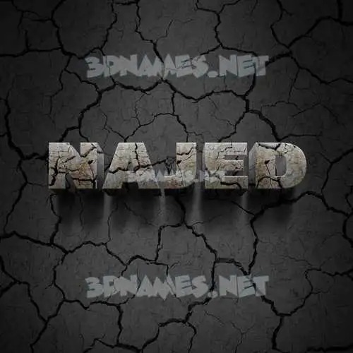najed in Cracked Stone style - 3D name wallpaper najed in Cracked Stone style - 3D name wallpaper