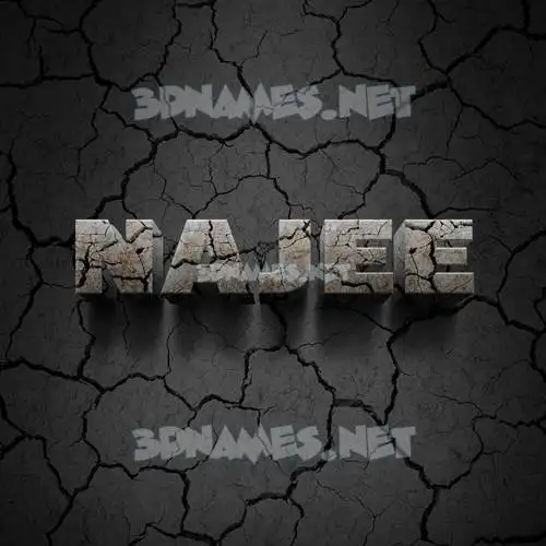 najee in Cracked Stone style - 3D name wallpaper