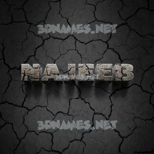 najeeb in Cracked Stone style - 3D name wallpaper
