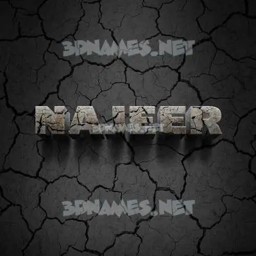 najeer in Cracked Stone style - 3D name wallpaper