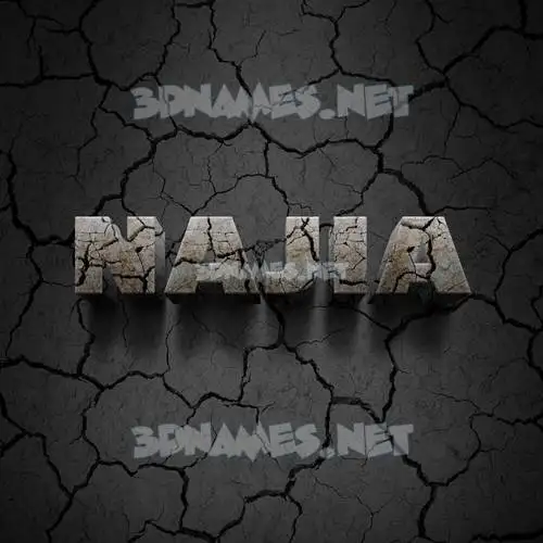 najia in Cracked Stone style - 3D name wallpaper