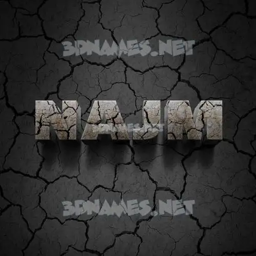 najm in Cracked Stone style - 3D name wallpaper
