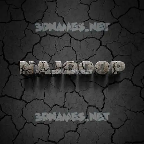 najooop in Cracked Stone style - 3D name wallpaper najooop in Cracked Stone style - 3D name wallpaper