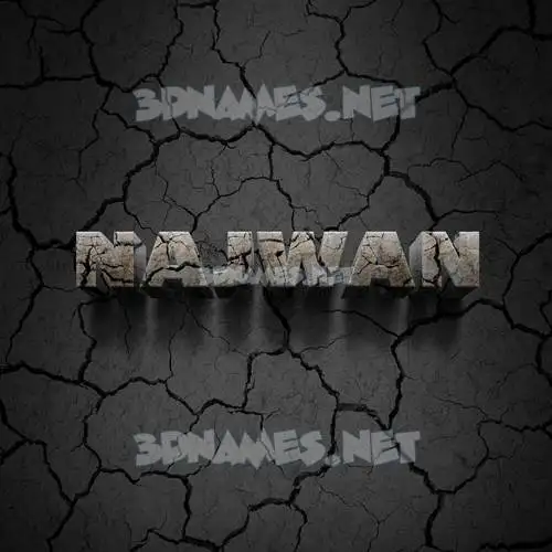 najwan in Cracked Stone style - 3D name wallpaper