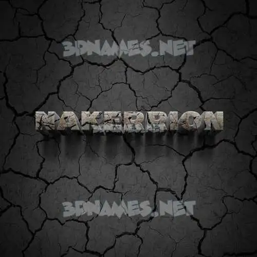 nakerrion in Cracked Stone style - 3D name wallpaper