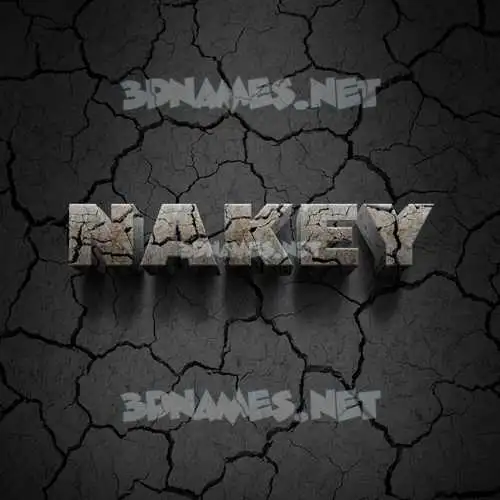 nakey in Cracked Stone style - 3D name wallpaper nakey in Cracked Stone style - 3D name wallpaper