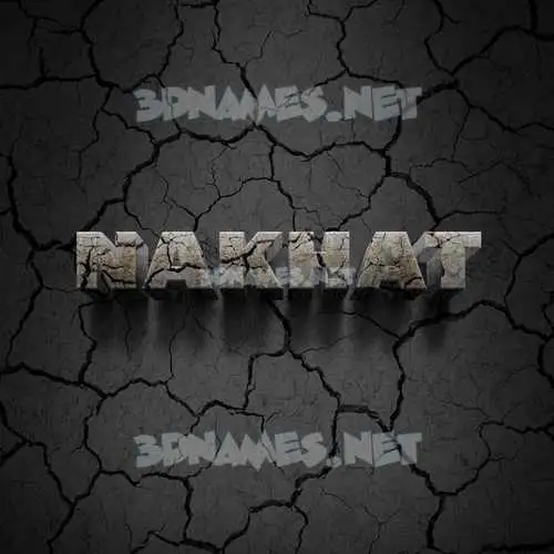 nakhat in Cracked Stone style - 3D name wallpaper