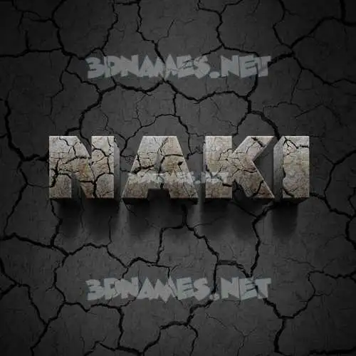naki in Cracked Stone style - 3D name wallpaper naki in Cracked Stone style - 3D name wallpaper