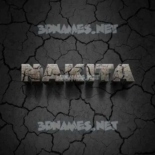 nakita in Cracked Stone style - 3D name wallpaper