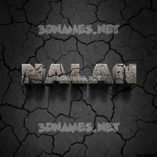nalan in Cracked Stone style - 3D name wallpaper