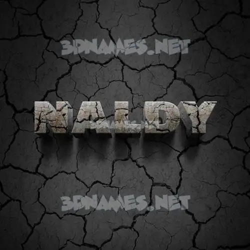 naldy in Cracked Stone style - 3D name wallpaper
