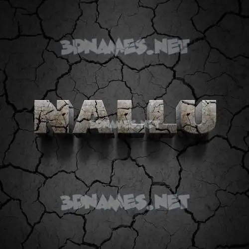 nallu in Cracked Stone style - 3D name wallpaper