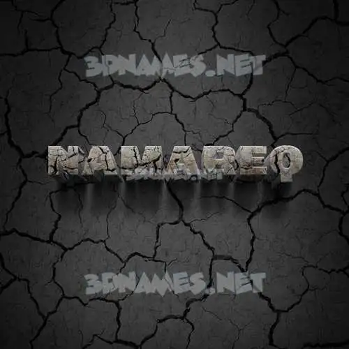 namareq in Cracked Stone style - 3D name wallpaper