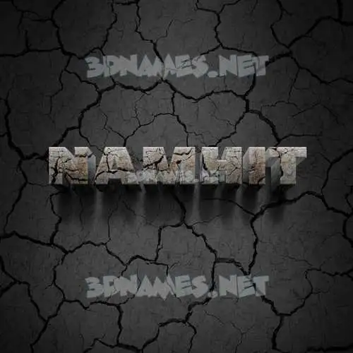 namhit in Cracked Stone style - 3D name wallpaper