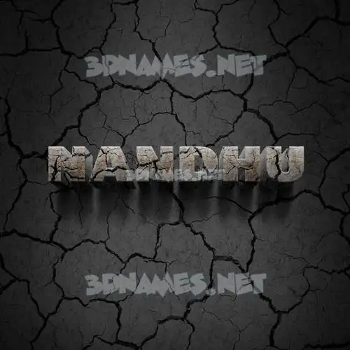 nandhu in Cracked Stone style - 3D name wallpaper