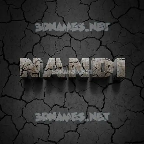 nandi in Cracked Stone style - 3D name wallpaper
