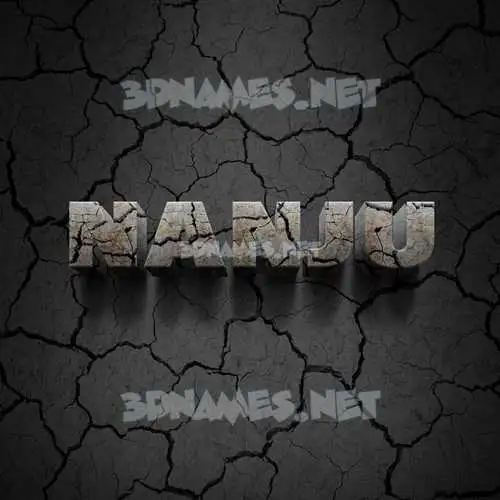 nanju in Cracked Stone style - 3D name wallpaper