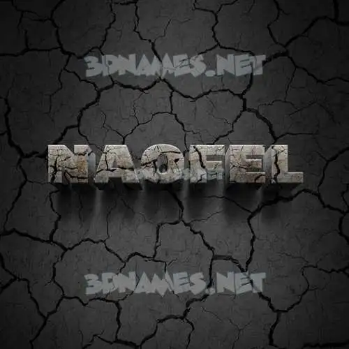 naofel in Cracked Stone style - 3D name wallpaper