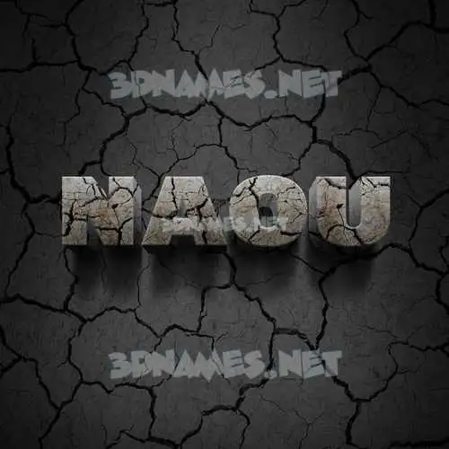 naou in Cracked Stone style - 3D name wallpaper